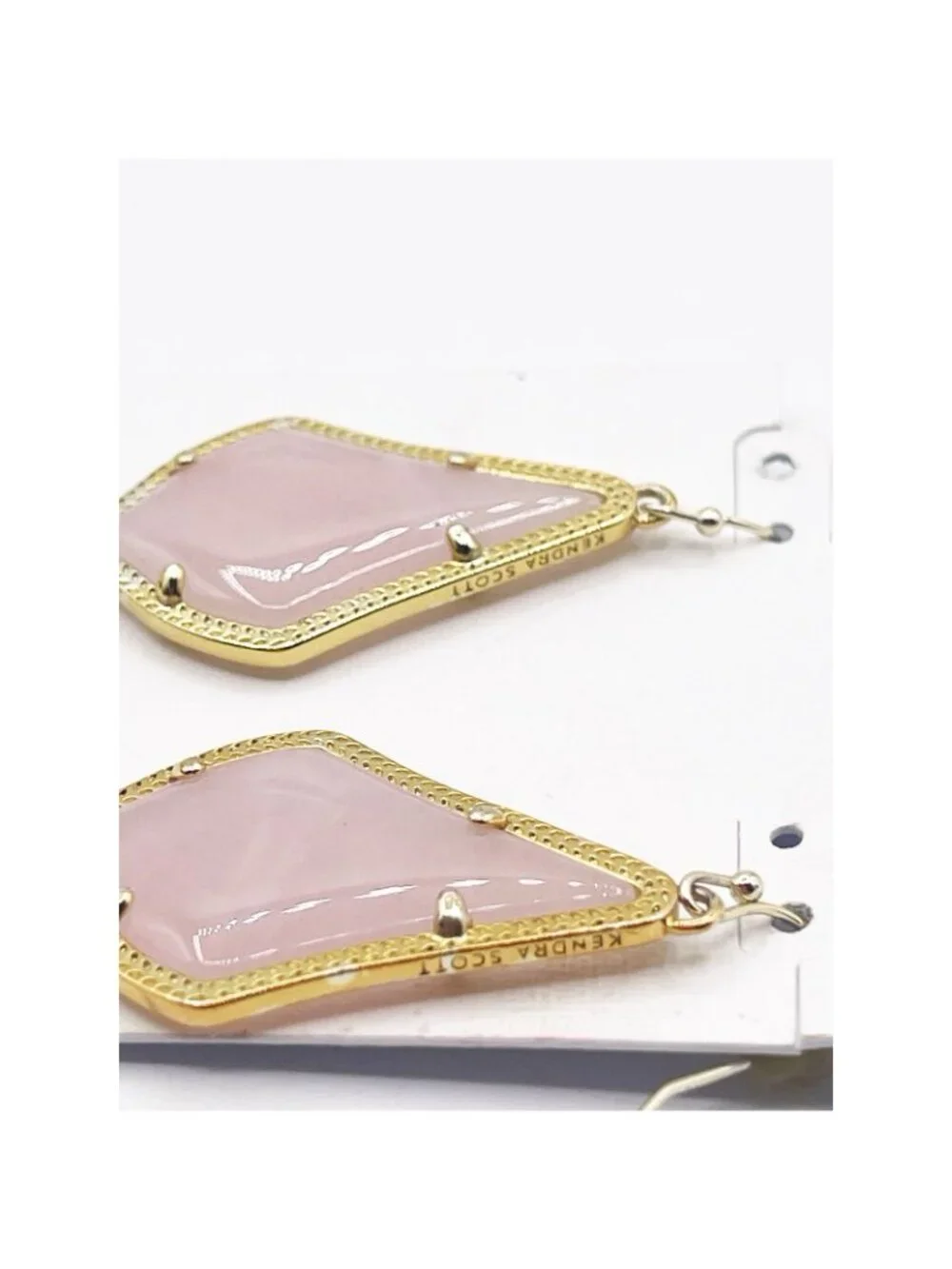 New Kendra Scott Alex Dangle Earrings In Gold Tone Rose Quartz Gift For Her